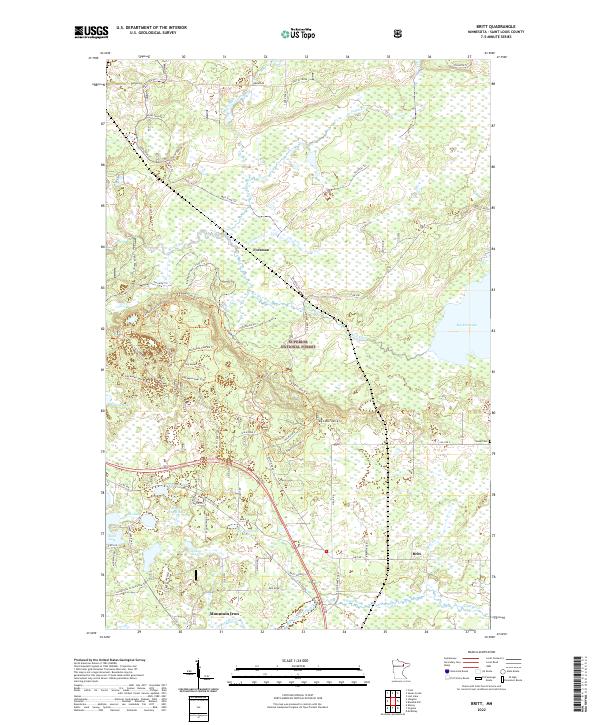 Britt, MN — USGS 7.5-minute topo (2022)