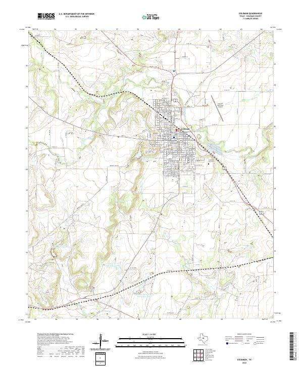 Coleman, TX — USGS 7.5-minute topo (2022)