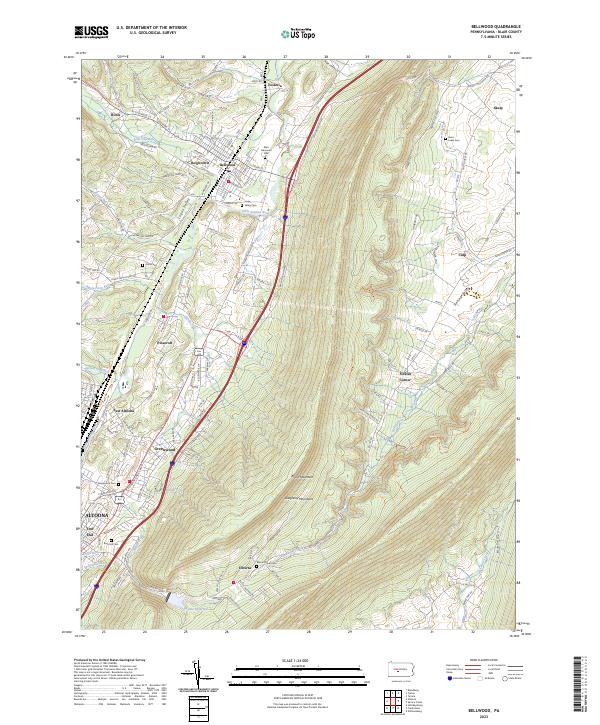 Bellwood, PA — USGS 7.5-minute topo (2023)