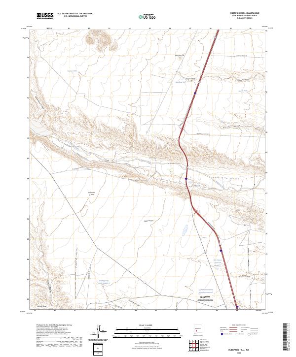 Huerfano Hill, NM — USGS 7.5-minute topo (2023)