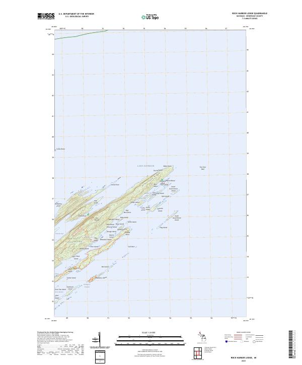 Rock Harbor Lodge, MI — USGS 7.5-minute topo (2023)
