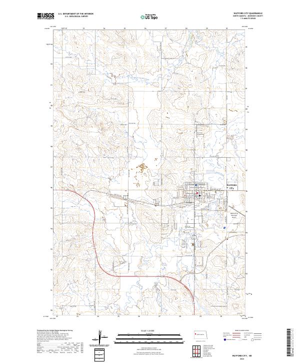 Watford City, ND — USGS 7.5-minute topo (2024)