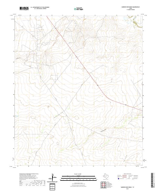 Narrow Bow Draw, TX — USGS 7.5-minute topo (2022)