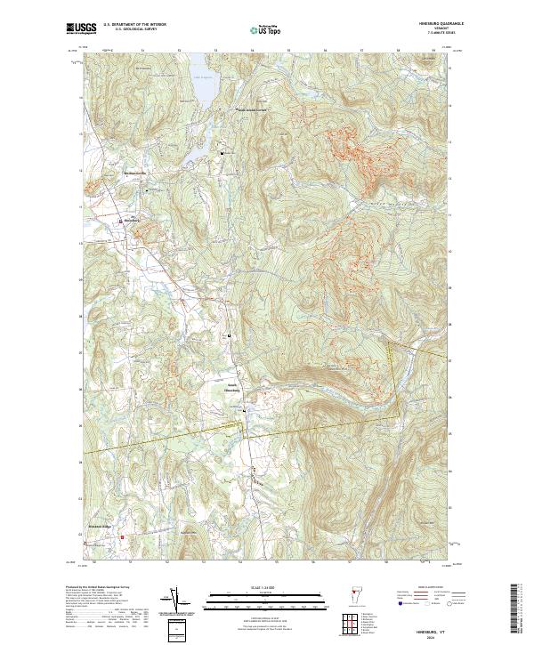 Hinesburg, VT — USGS 7.5-minute topo (2024)