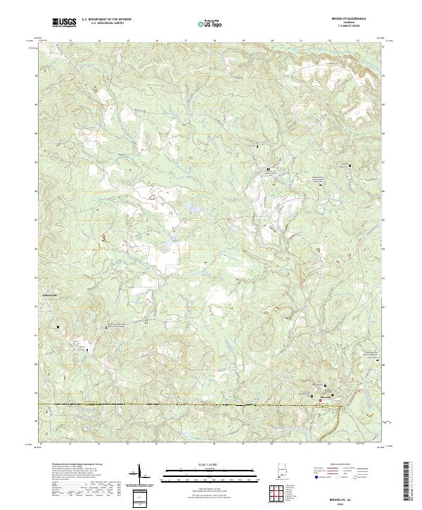 Brooklyn, AL — USGS 7.5-minute topo (2024)