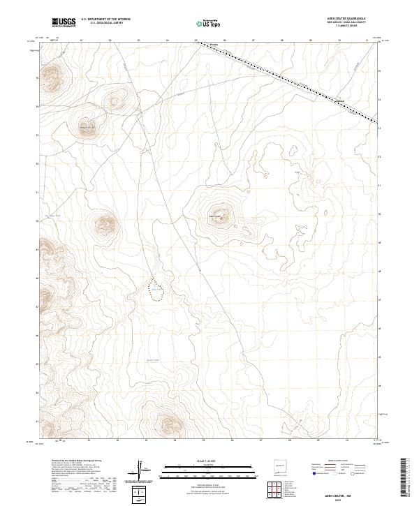Aden Crater, NM — USGS 7.5-minute topo (2023)