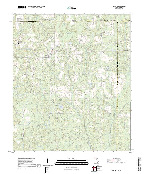Laurel Hill, FL-AL — USGS 7.5-minute topo (2024)