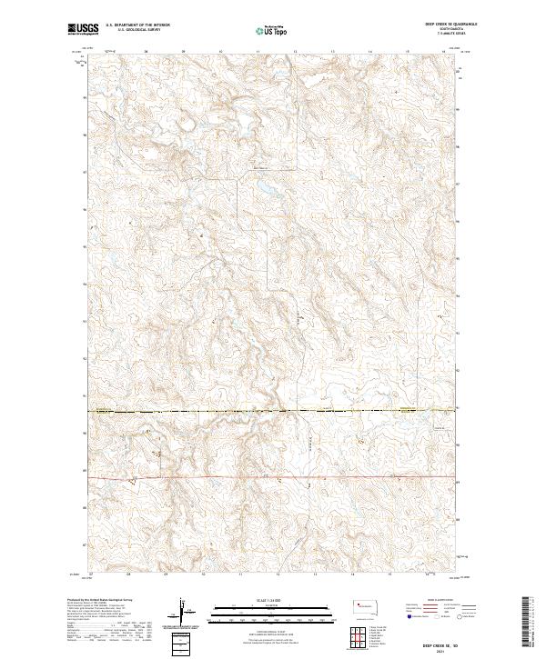 Deep Creek SE, SD — USGS 7.5-minute topo (2021)