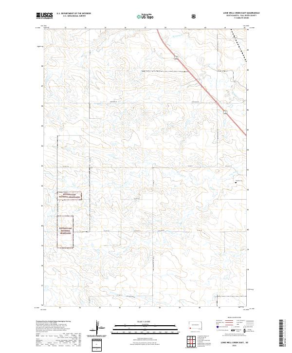 Lone Well Creek East, SD — USGS 7.5-minute topo (2021)