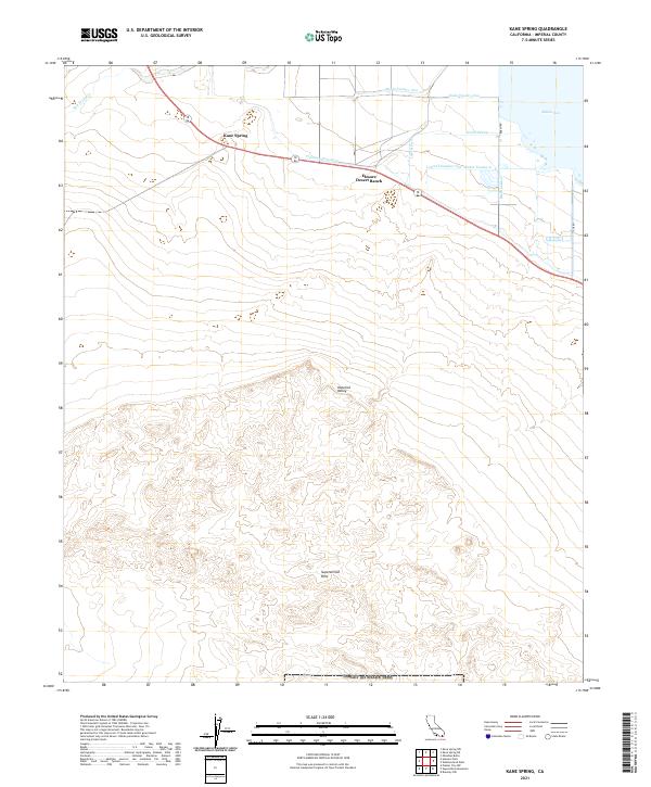 Kane Spring, CA — USGS 7.5-minute topo (2021)