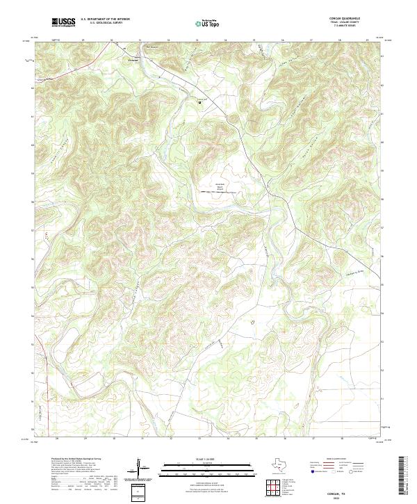 Concan, TX — USGS 7.5-minute topo (2022)