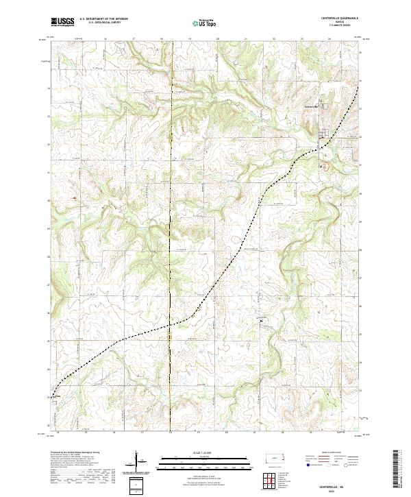 Centerville, KS — USGS 7.5-minute topo (2022)