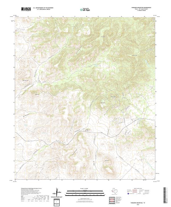 Paradise Mountain, TX — USGS 7.5-minute topo (2022)