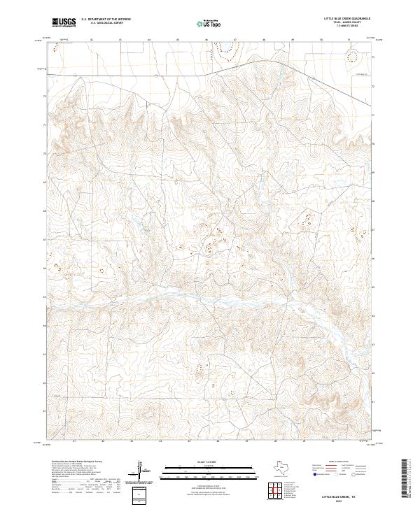 Little Blue Creek, TX — USGS 7.5-minute topo (2022)