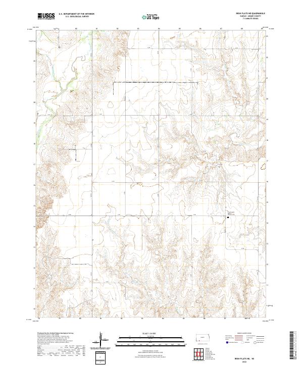 Irish Flats NE, KS — USGS 7.5-minute topo (2022)