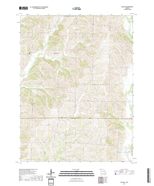 Milan SE, MO — USGS 7.5-minute topo (2021)