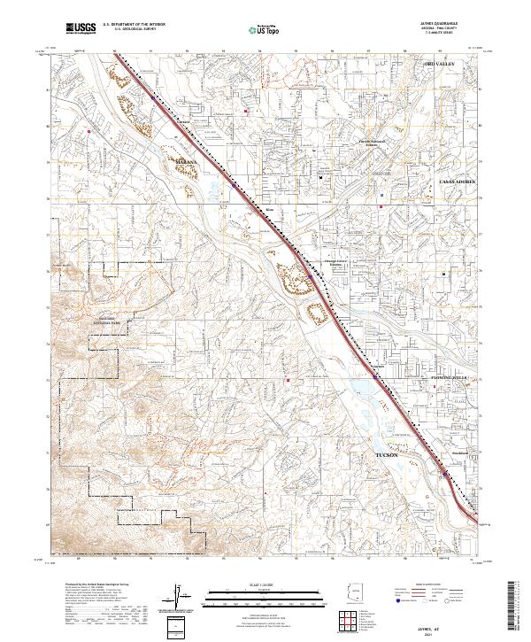 Jaynes, AZ — USGS 7.5-minute topo (2021)