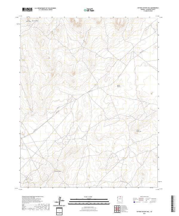 Sitting Coyote Hill, AZ — USGS 7.5-minute topo (2021)
