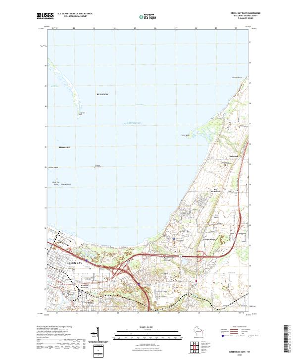 Green Bay East, WI — USGS 7.5-minute topo (2022)