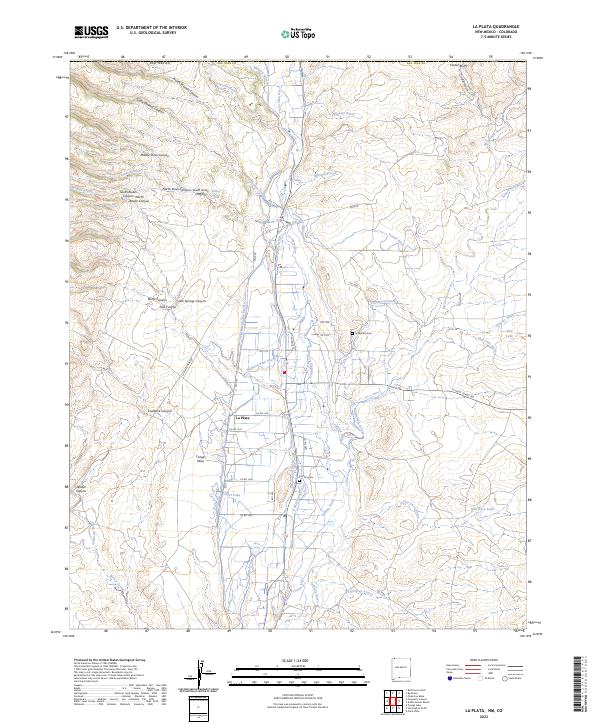 La Plata, NM-CO — USGS 7.5-minute topo (2023)