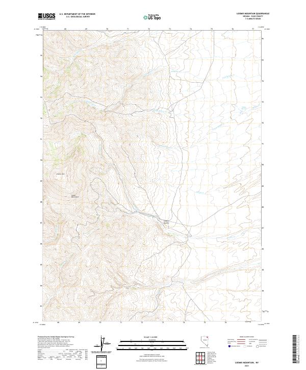 Loomis Mountain, NV — USGS 7.5-minute topo (2021)