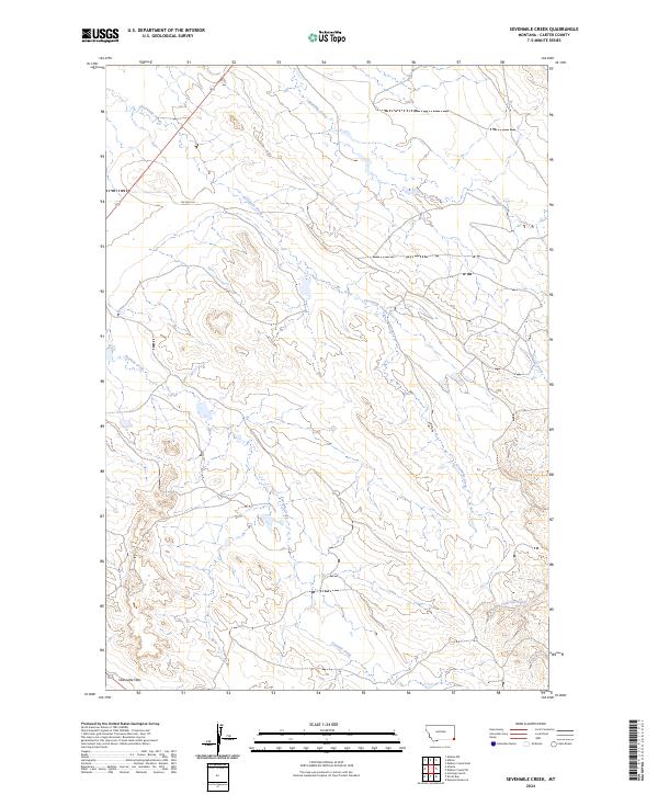 Sevenmile Creek, MT — USGS 7.5-minute topo (2024)