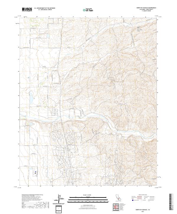 North of Oildale, CA — USGS 7.5-minute topo (2021)