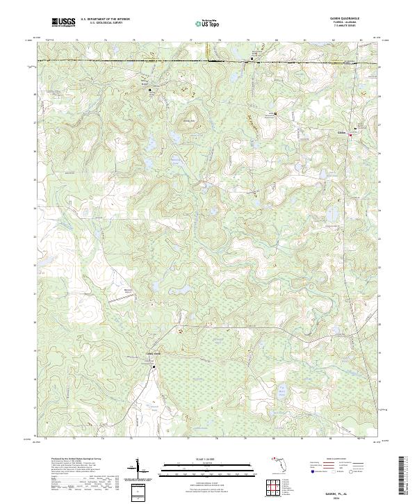 Gaskin, FL-AL — USGS 7.5-minute topo (2024)