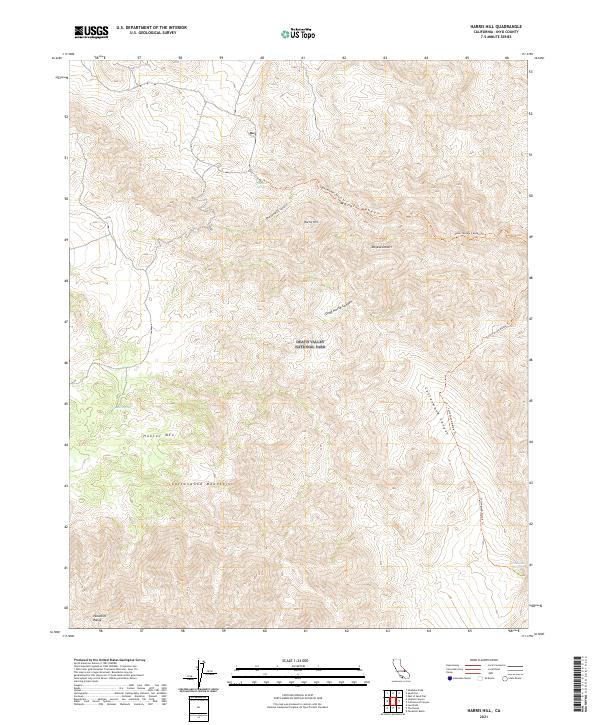 Harris Hill, CA — USGS 7.5-minute topo (2021)