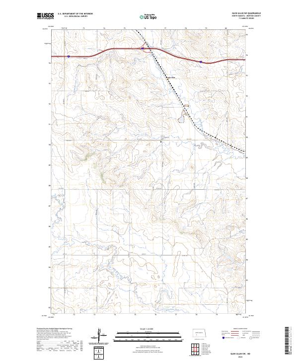 Glen Ullin SW, ND — USGS 7.5-minute topo (2024)