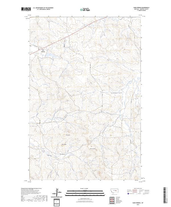 Sand Springs, MT — USGS 7.5-minute topo (2024)