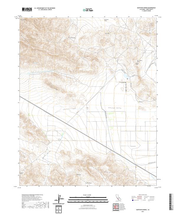 Sawtooth Ridge, CA — USGS 7.5-minute topo (2021)