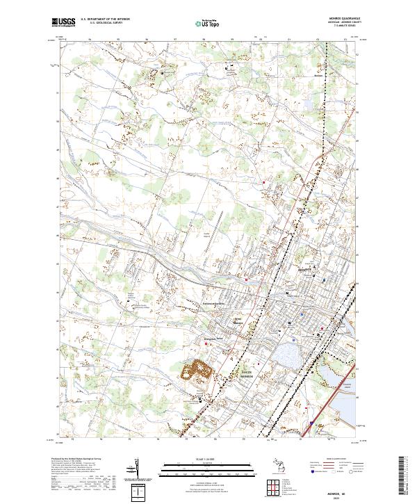 Monroe, MI — USGS 7.5-minute topo (2023)