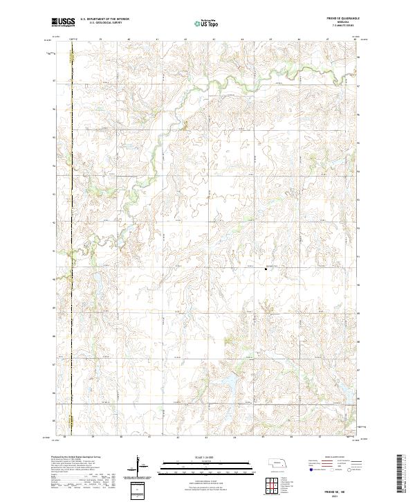 Friend SE, NE — USGS 7.5-minute topo (2021)