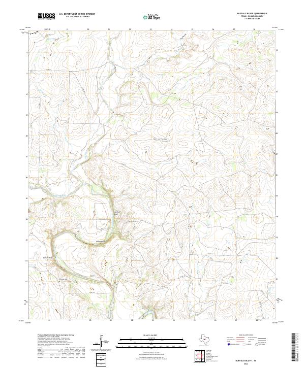 Buffalo Bluff, TX — USGS 7.5-minute topo (2022)
