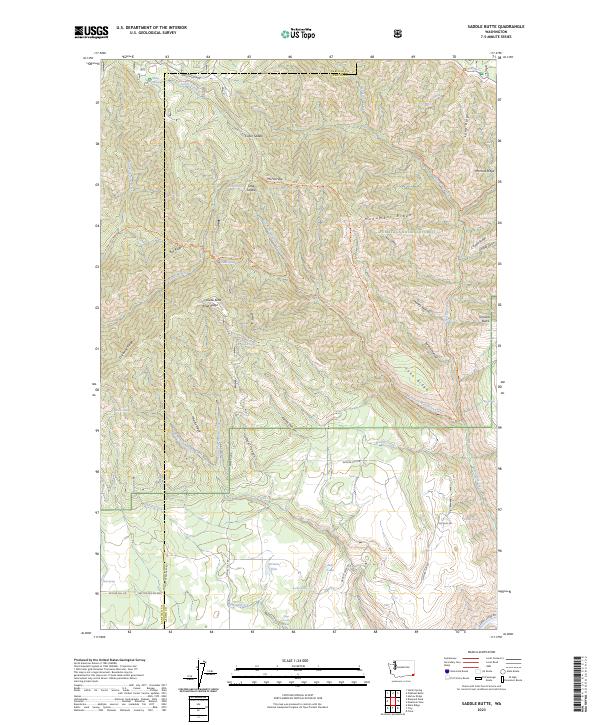 Saddle Butte, WA — USGS 7.5-minute topo (2023)