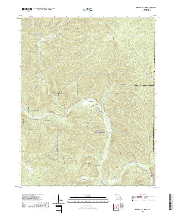 Powder Mill Ferry, MO — USGS 7.5-minute topo (2021)