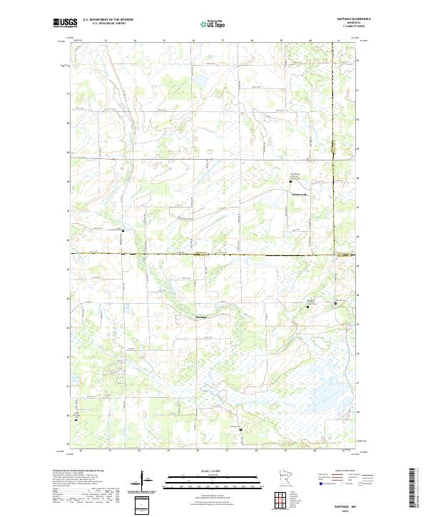 Santiago, MN — USGS 7.5-minute topo (2022)