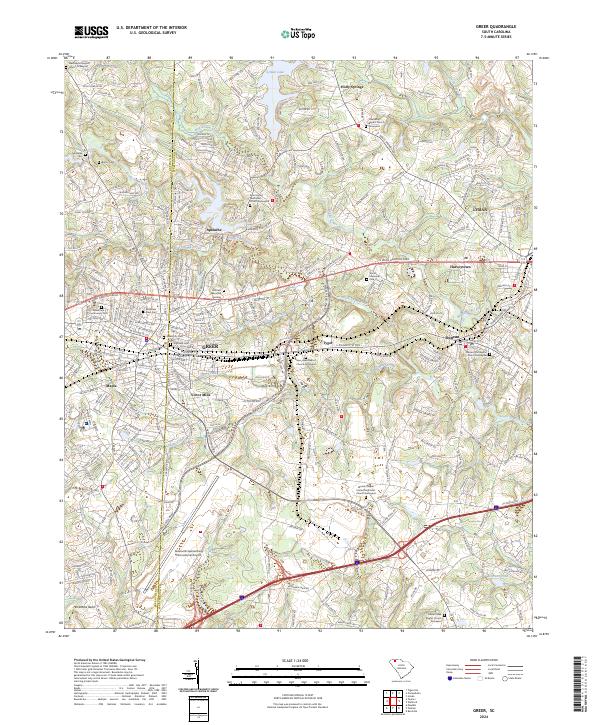 Greer, SC — USGS 7.5-minute topo (2024)