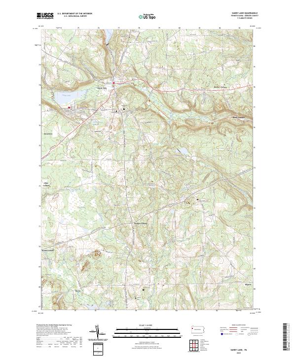 Sandy Lake, PA — USGS 7.5-minute topo (2023)