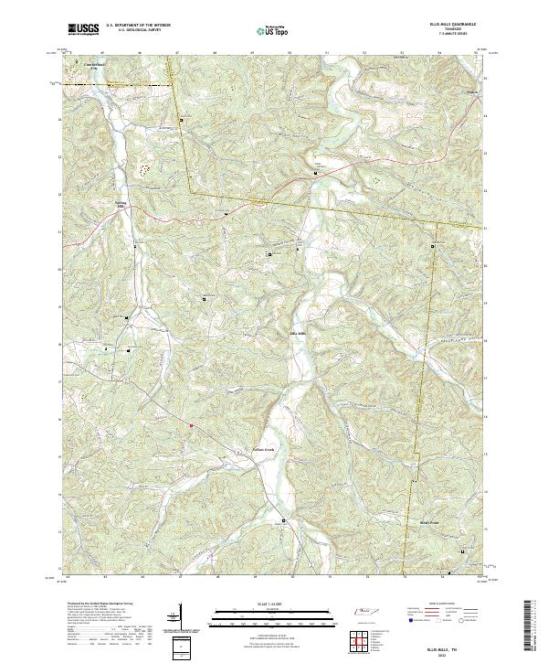 Ellis Mills, TN — USGS 7.5-minute topo (2022)