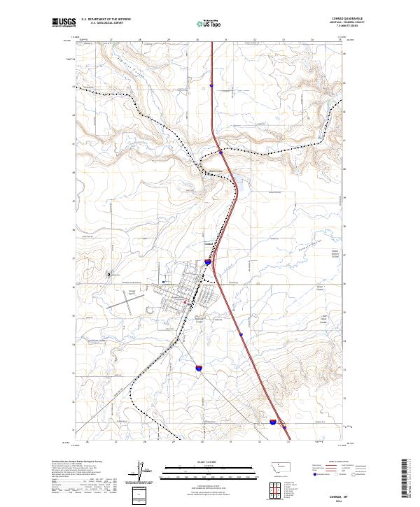 Conrad, MT — USGS 7.5-minute topo (2024)