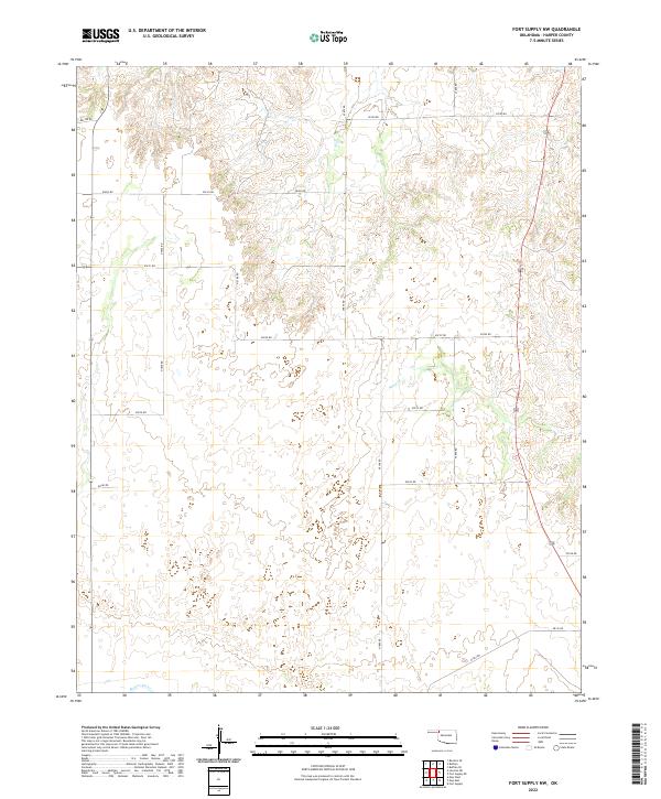 Fort Supply NW, OK — USGS 7.5-minute topo (2022)