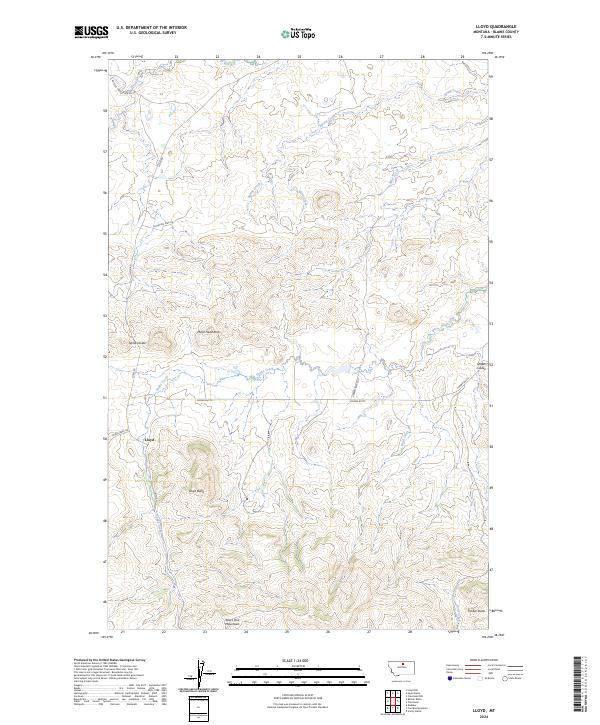 Lloyd, MT — USGS 7.5-minute topo (2024)