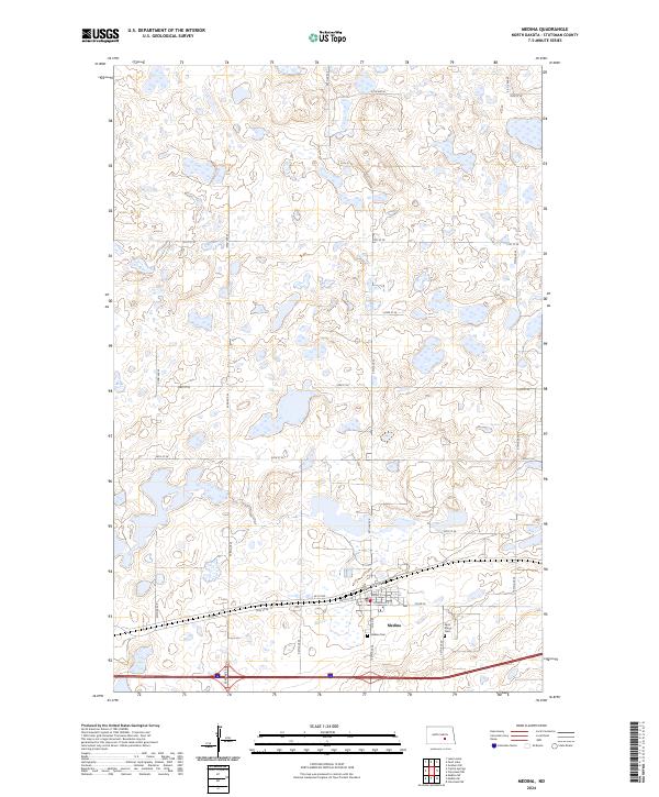 Medina, ND — USGS 7.5-minute topo (2024)