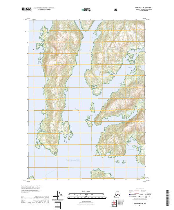 Seward D-2 NE, AK — USGS 7.5-minute topo (2023)