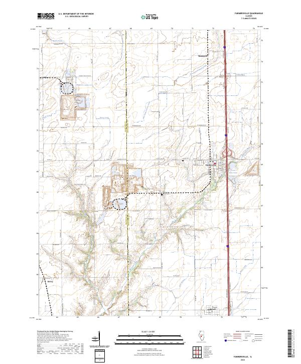 Farmersville, IL — USGS 7.5-minute topo (2024)