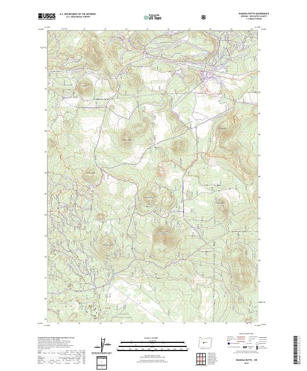 Wanoga Butte, OR — USGS 7.5-minute topo (2023)