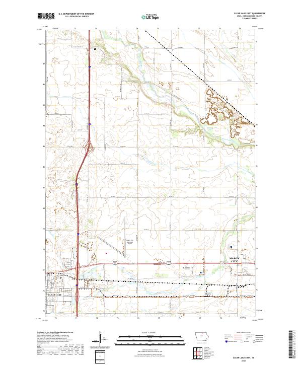 Clear Lake East, IA — USGS 7.5-minute topo (2022)