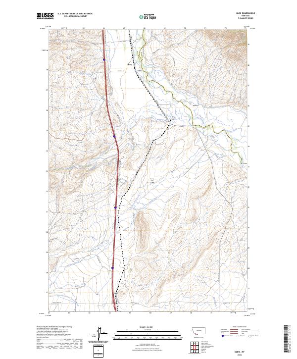 Glen, MT — USGS 7.5-minute topo (2024)